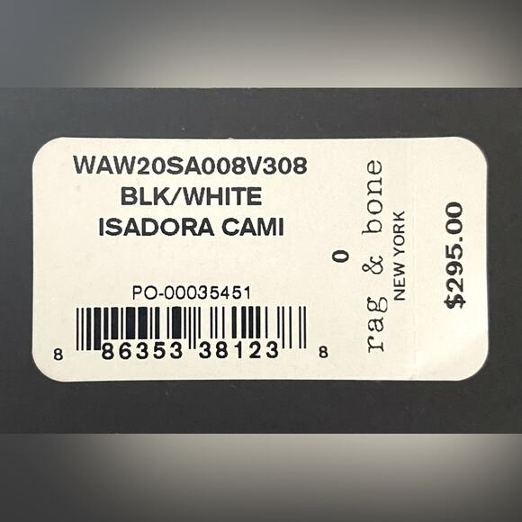 Rag & Bone NWT Black and White Isadora Cami in Size 0 - Picture 4 of 4